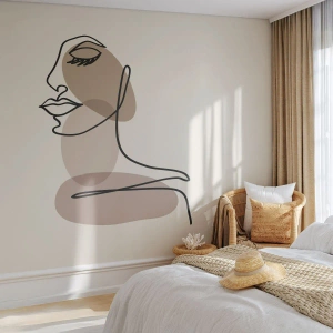 Fototapeta Premium Canvas - Při poslechu samé sebe - Abstrakce, ženská tvář, Grafika - 450x315 cm