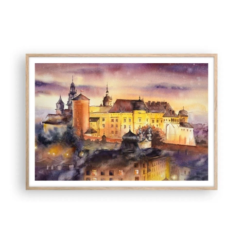 Plakát v rámu světlý dub - Historie a pohádka - 100x70 cm