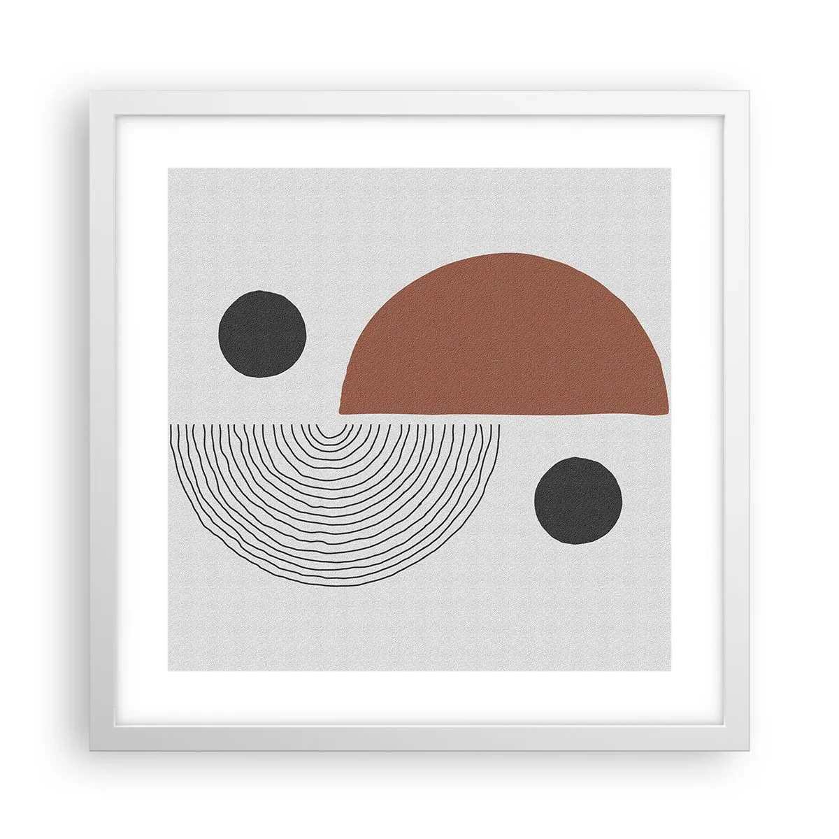 Plakát v bílém rámu - Dokonalost kruhu - 40x40 cm