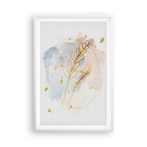 Plakát v bílém rámu - Zlatý závan - 61x91 cm