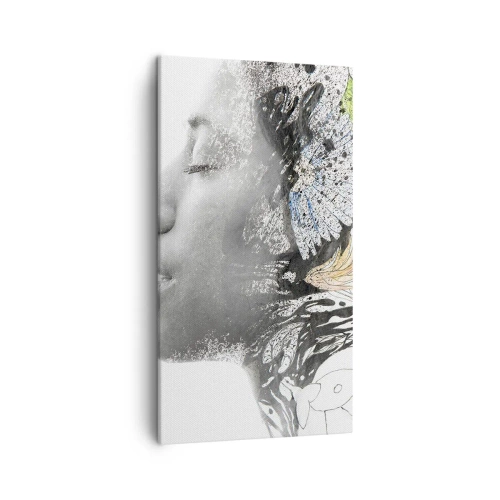 Obraz na plátně - Ponořená do přírody - 45x80 cm