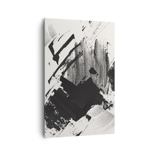 Obraz na plátně - Abstrakce – exprese černé - 80x120 cm
