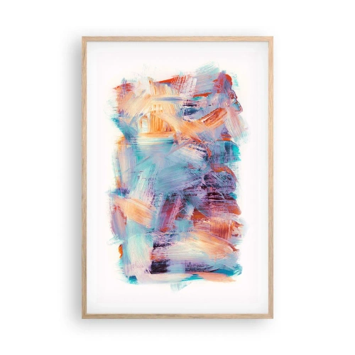 Plakát v rámu světlý dub - Barevný nepořádek - 61x91 cm
