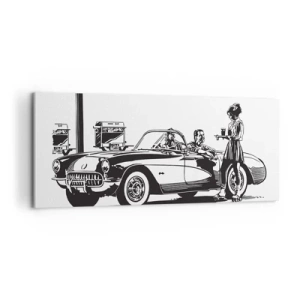 Obraz na plátně - 60. - bezstarostná Amerika - 100x40 cm