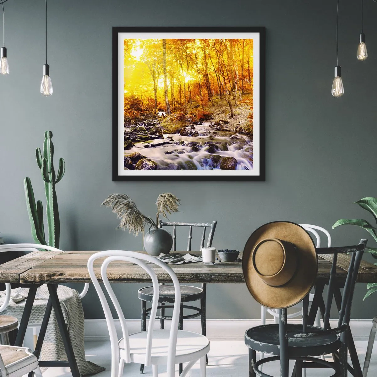 Plakát v černém rámu - Kameny zasazené do zlata a platiny - 60x60 cm