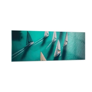 Obraz na skle - Zápasení s větrem - 140x50 cm