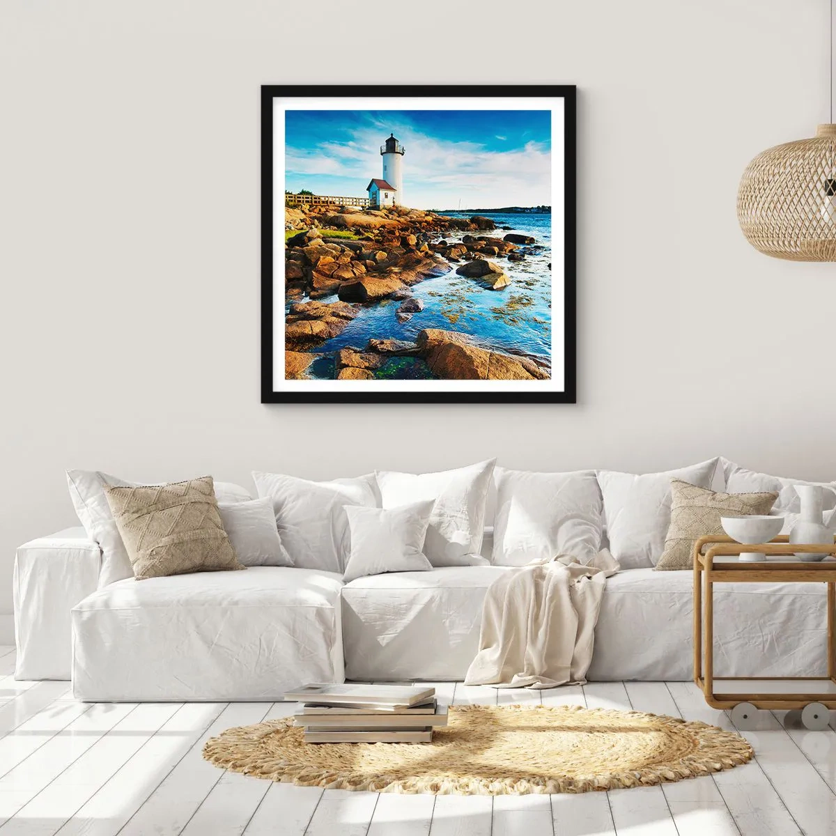 Plakát v černém rámu - Vraťte se šťastně, čekám - 60x60 cm