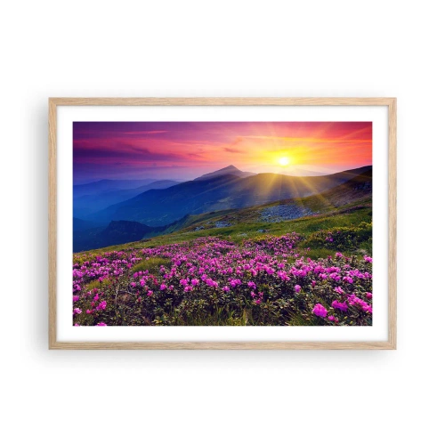 Plakát v rámu světlý dub - …A kolem voní kosodřevina a voní byliny - 70x50 cm