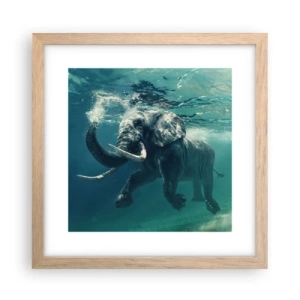 Plakát v rámu světlý dub - Všichni rádi plavou - 30x30 cm