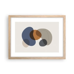 Plakát v rámu světlý dub - Kapky barev - 40x30 cm