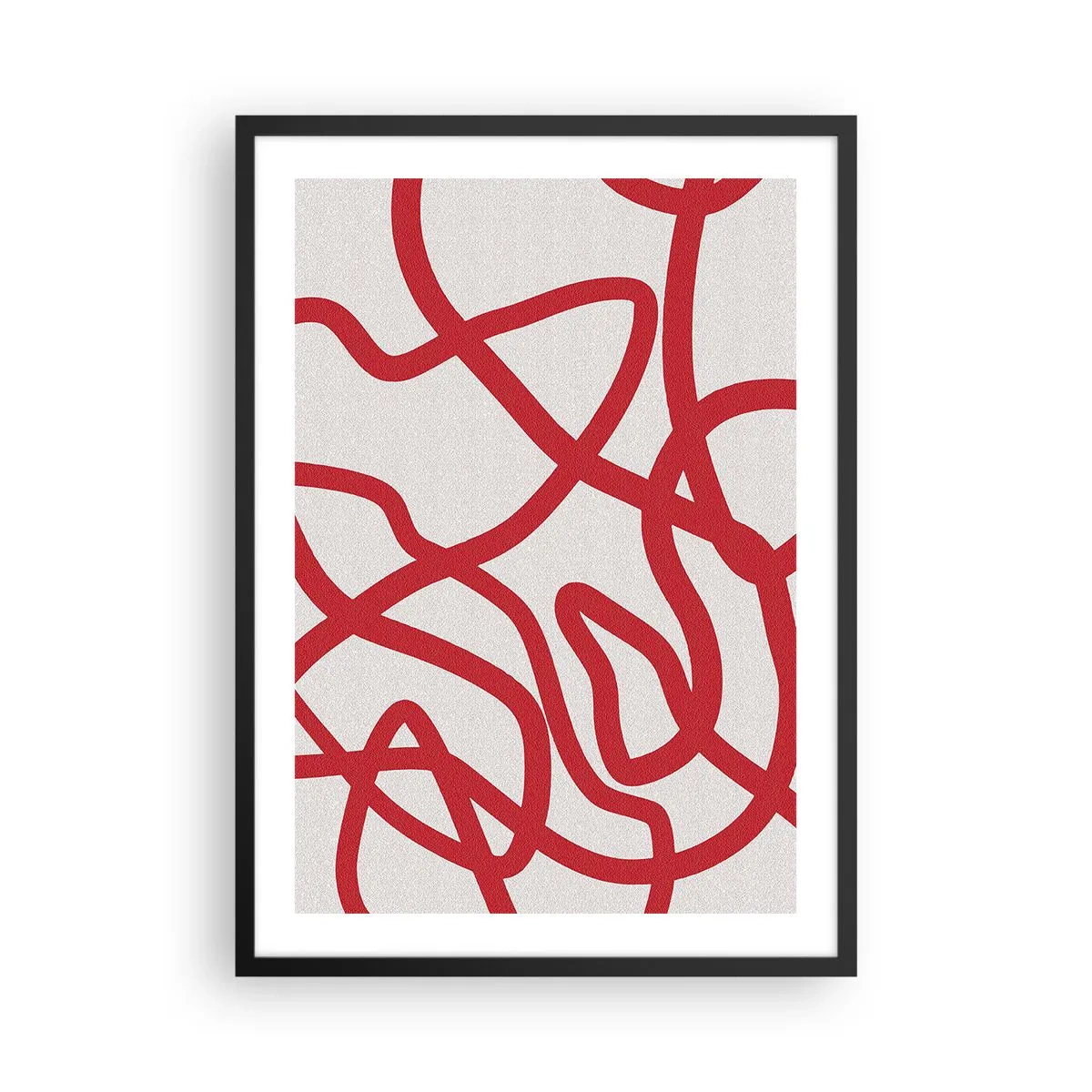 Plakát v černém rámu - Červené na bílém - 50x70 cm