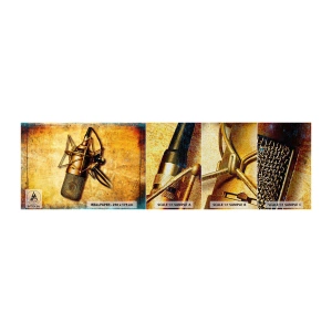 Vzor Fototapety Premium Canvas - Zlaté roky rádia - Mikrofon, Hudba, Retro - 100x30 cm