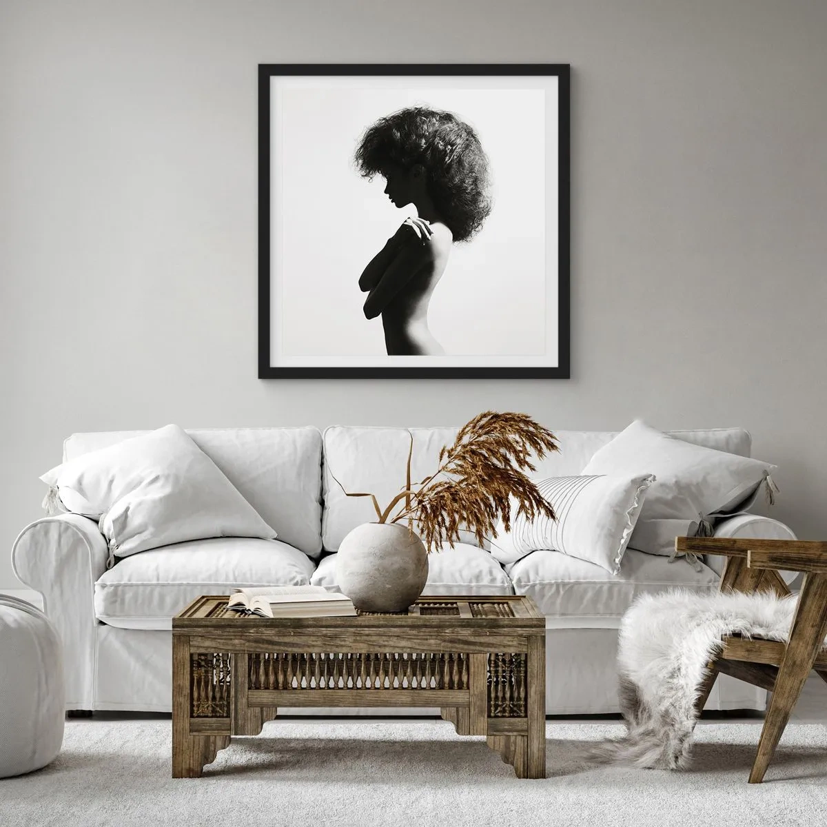 Plakát v černém rámu - Jako květina na štíhlém stonku - 50x50 cm