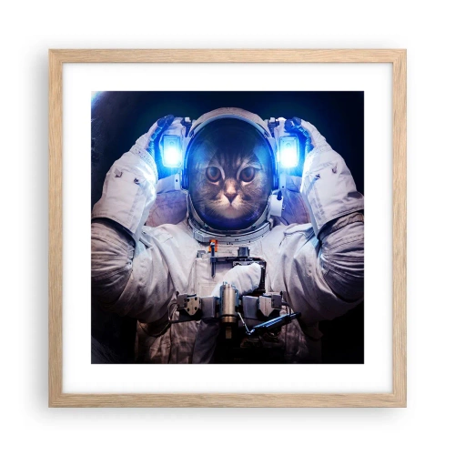 Plakát v rámu světlý dub - Houston, máte problém - 40x40 cm