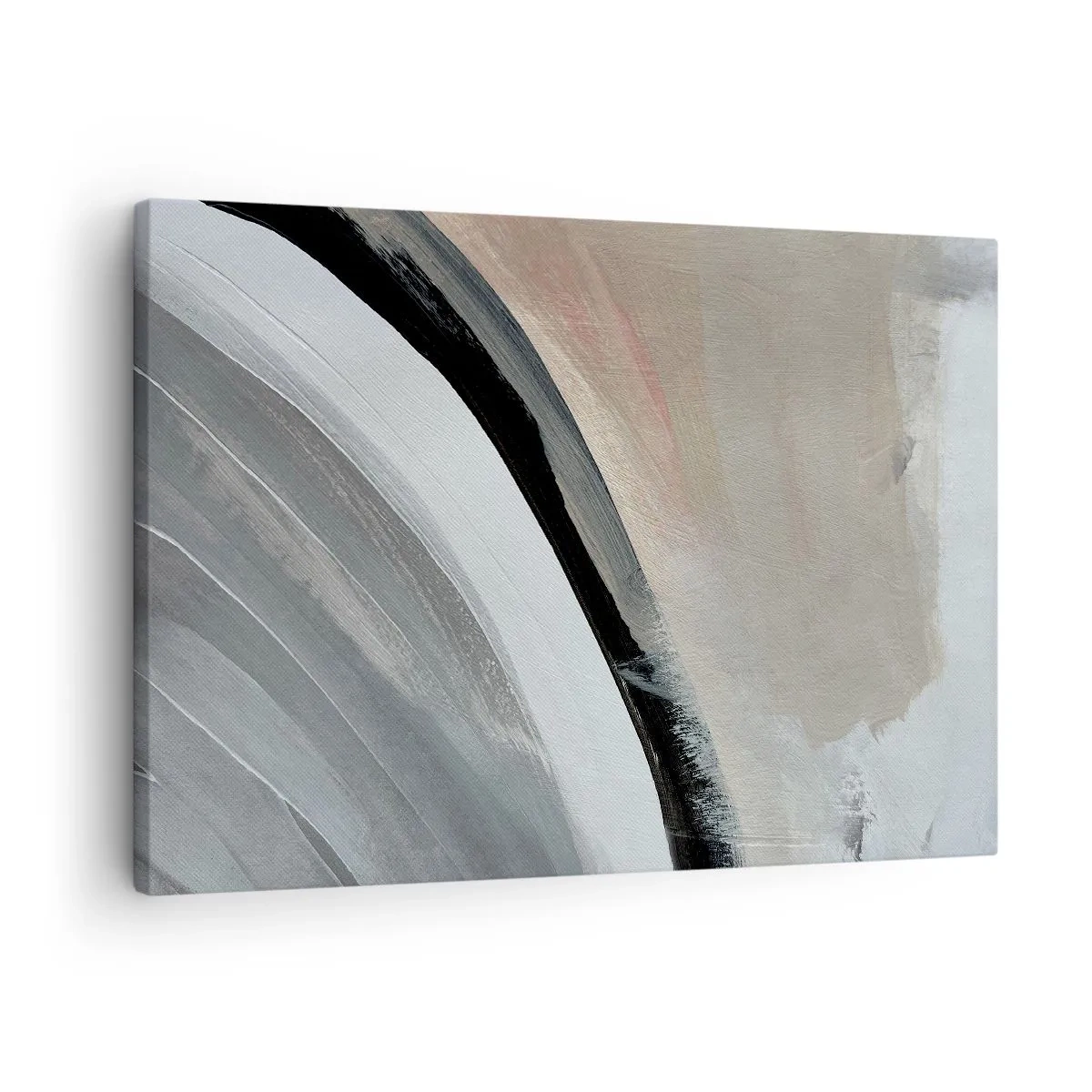 Obraz na plátně - Kompozice: černý a šedý oblouk - 70x50 cm