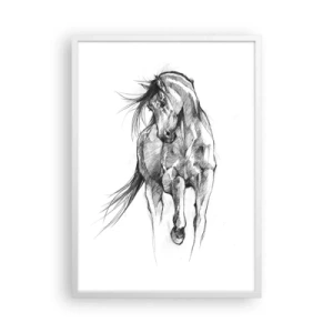 Plakát v bílém rámu - V ladném klusu - 50x70 cm