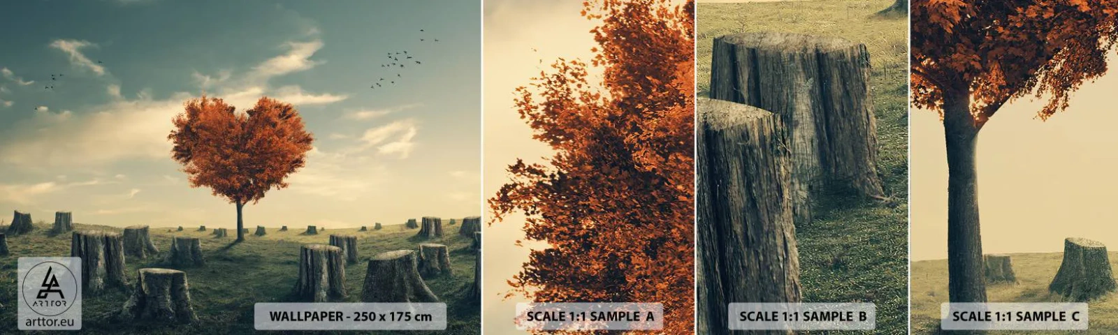 Vzor Fototapety Samolepicí Deluxe Sticker - Pořád je ještě naděje - Abstrakce, Krajina, Strom - 100x30 cm