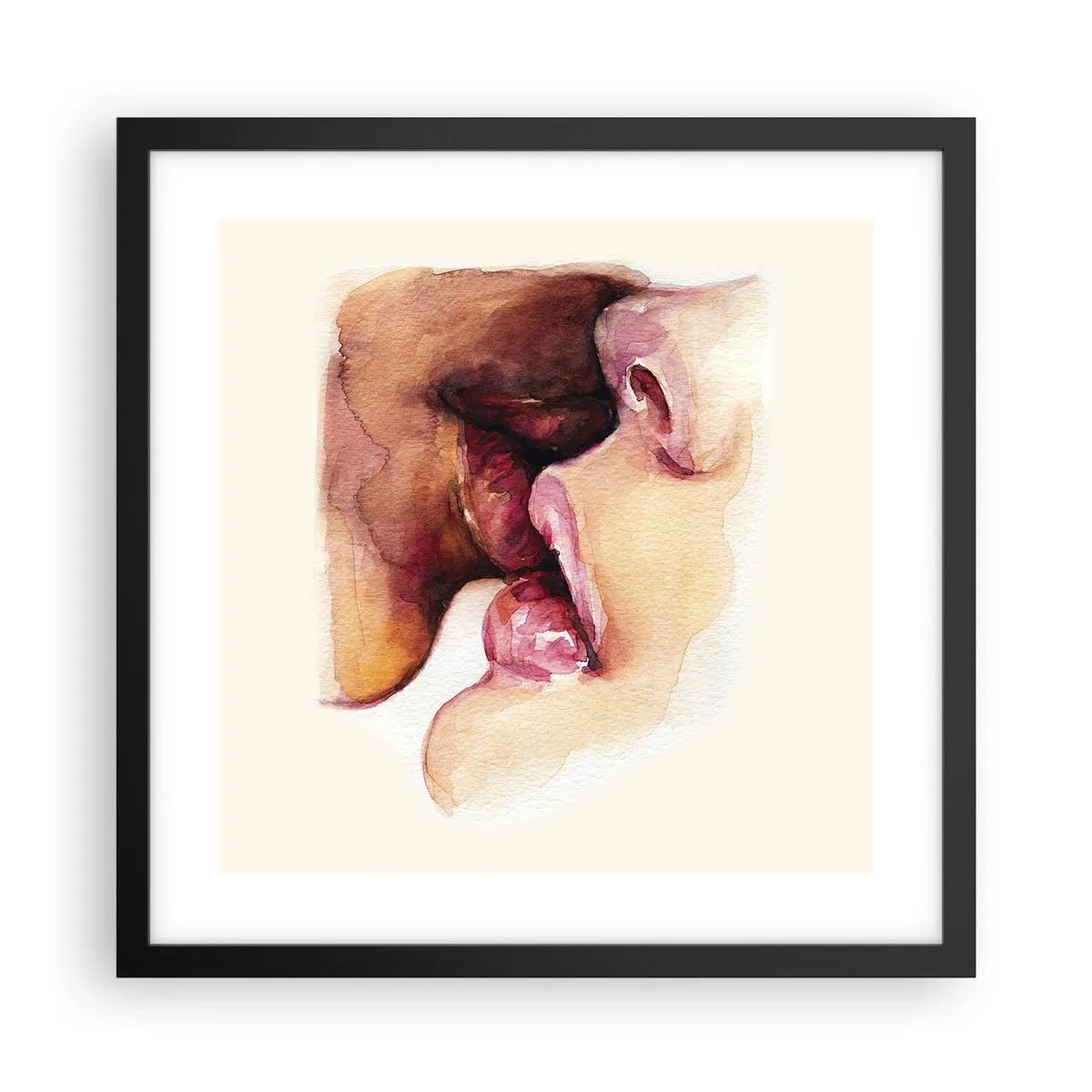 Plakát v černém rámu - Jako noc a den, země a nebe - 40x40 cm