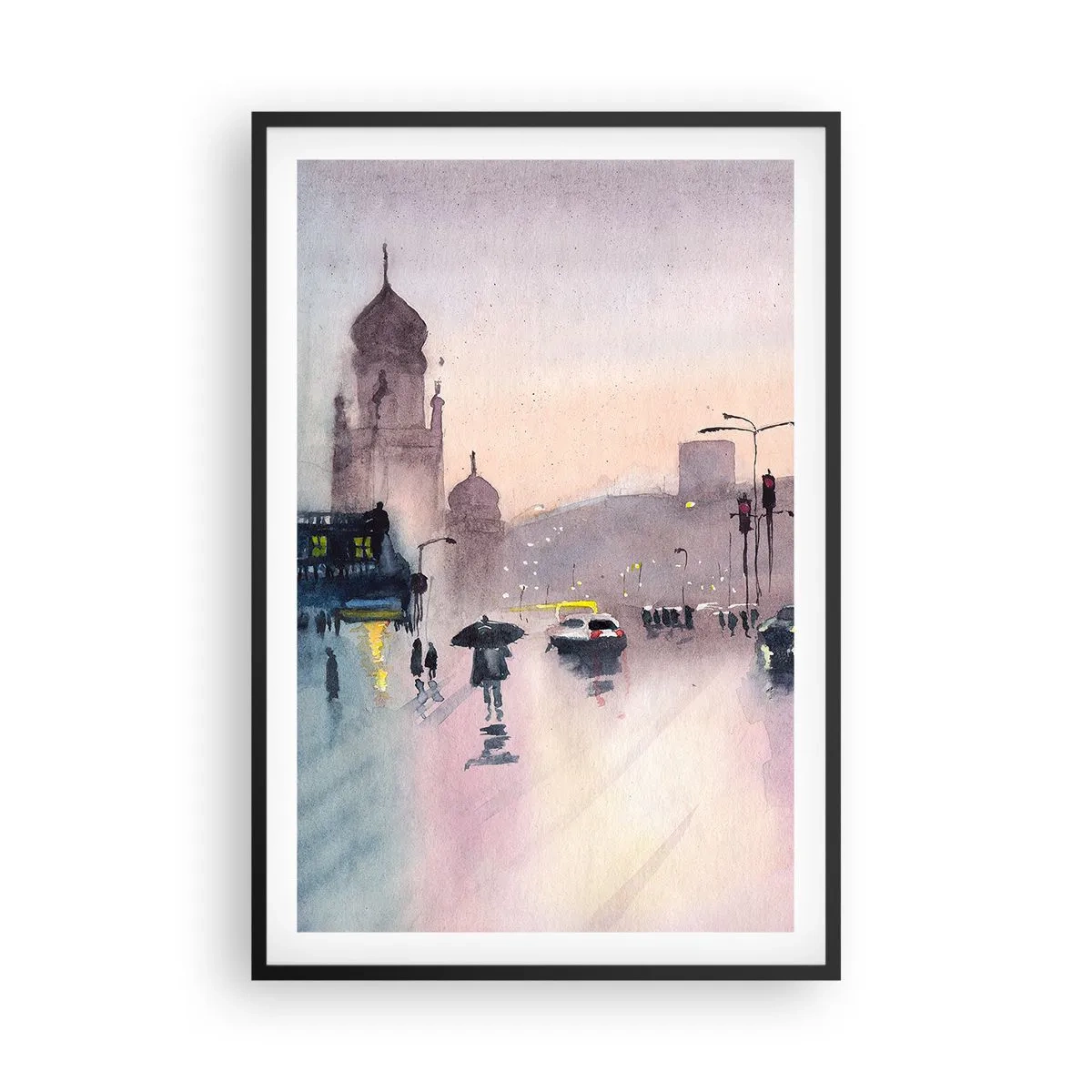 Plakát v černém rámu - V deštivém oparu - 61x91 cm