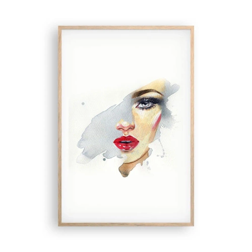 Plakát v rámu světlý dub - Odraz v kapce vody - 61x91 cm