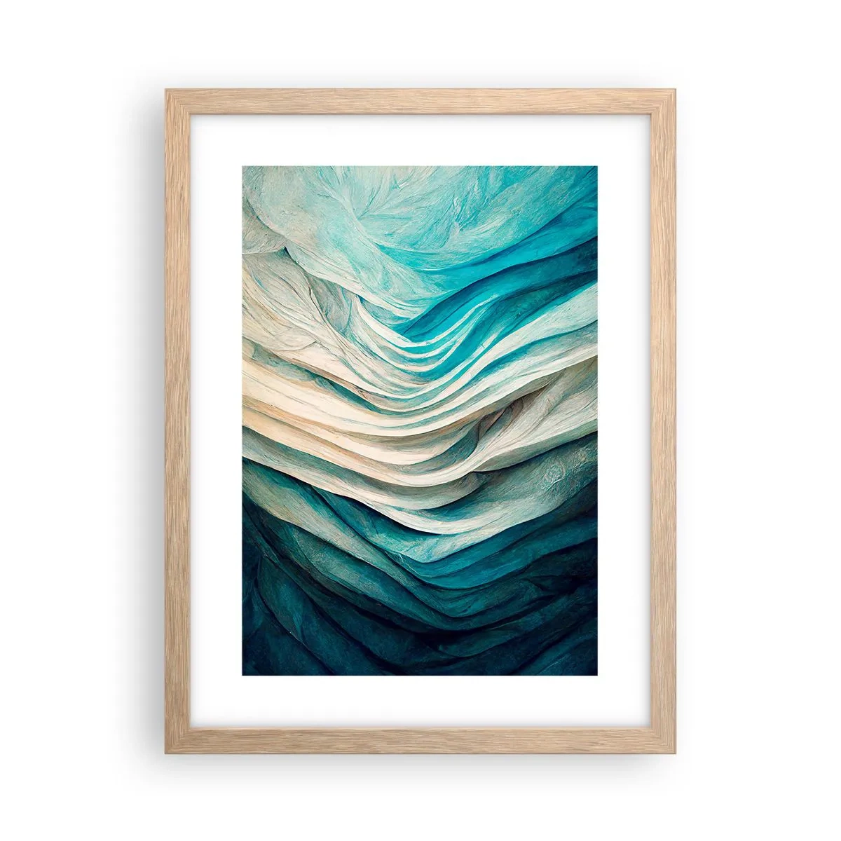 Plakát v rámu světlý dub - Modrá neukojitelnost - 30x40 cm