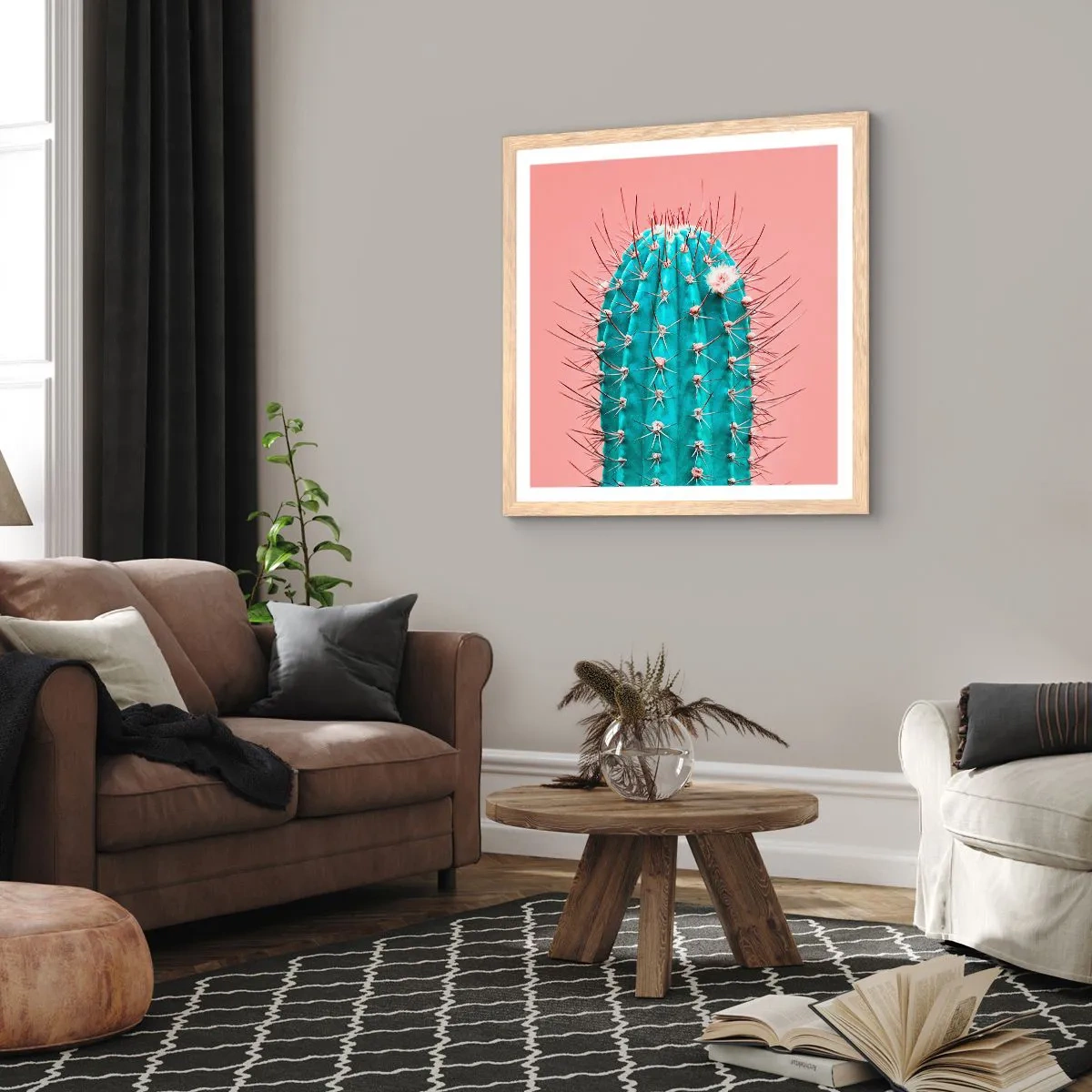 Plakát v rámu světlý dub - Jen koukej - 30x30 cm