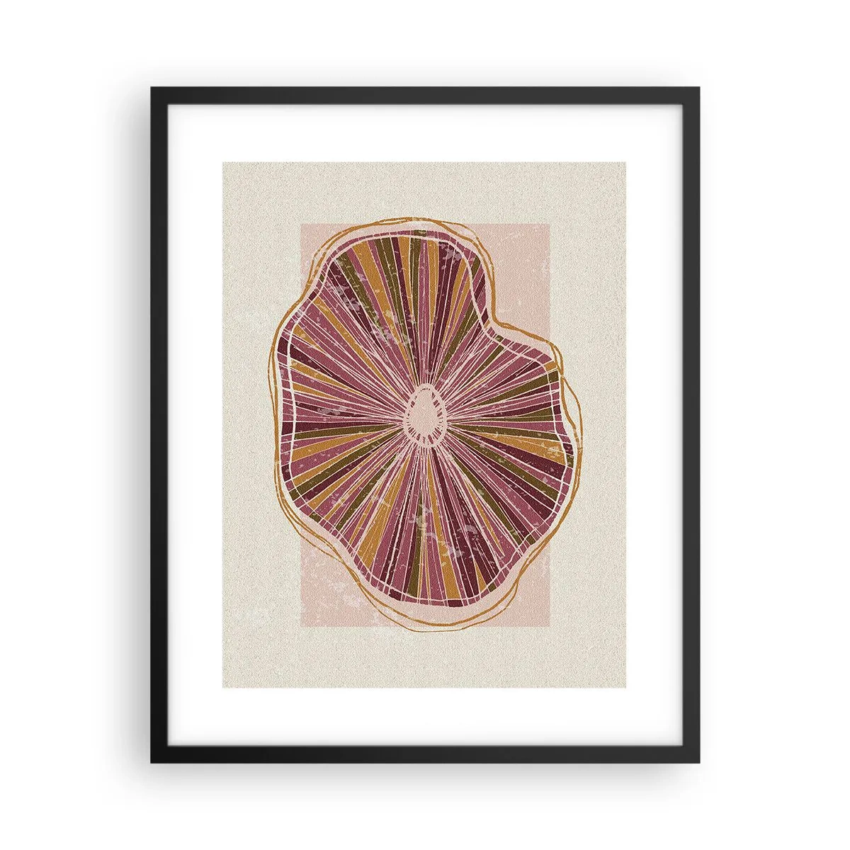 Plakát v černém rámu - Radiální abstrakce - 40x50 cm