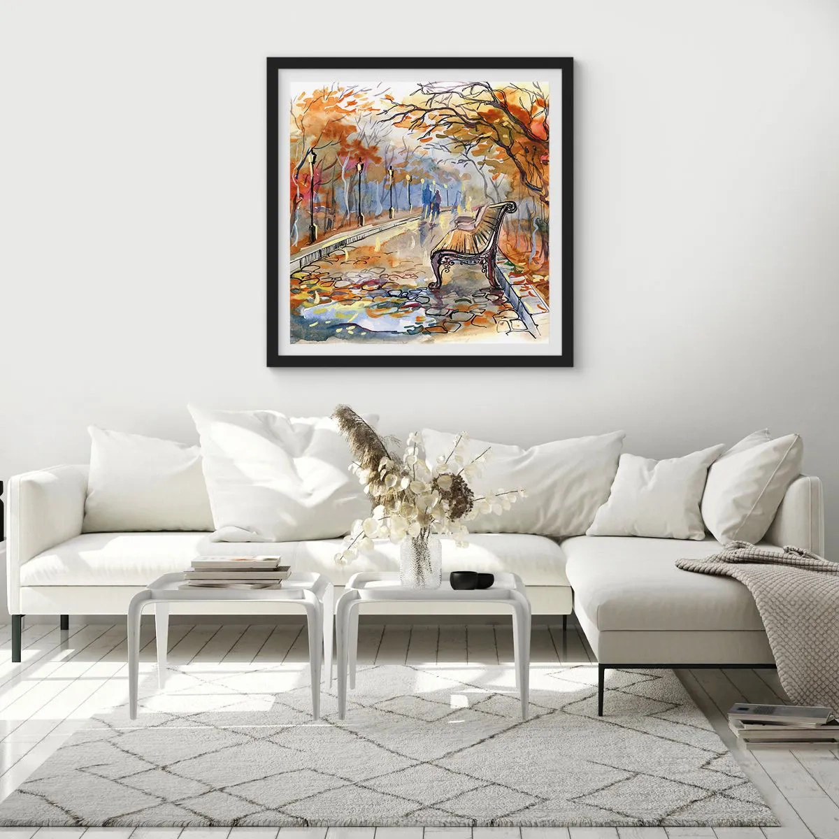 Plakát v černém rámu - Společně putovat podzimem - 60x60 cm