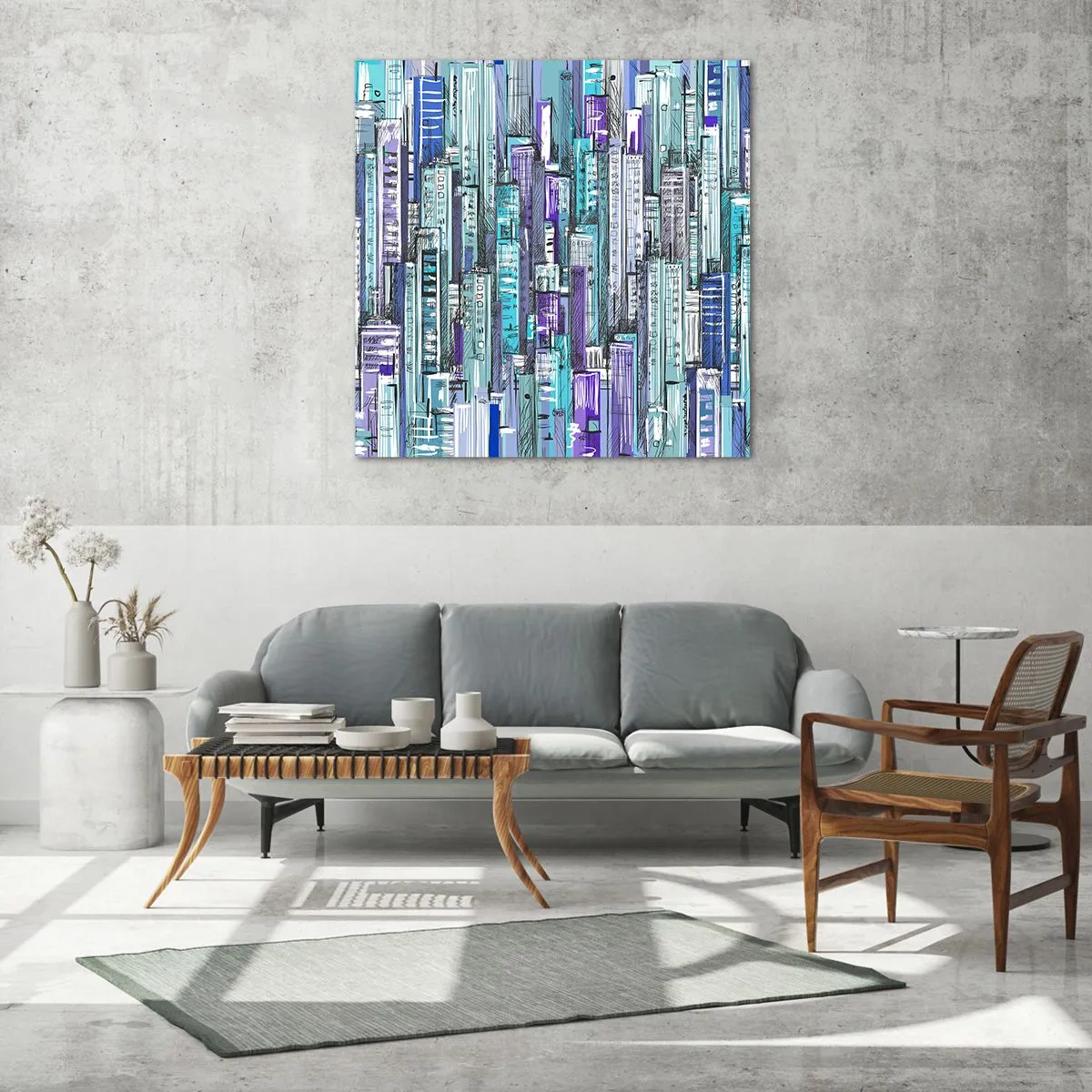 Obraz na skle - Zmodralé od nebe - 60x60 cm