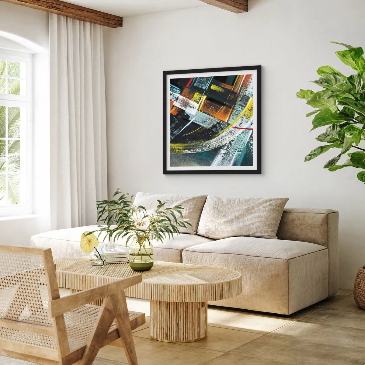 Plakát v černém rámu - Energie pohybu - 40x40 cm