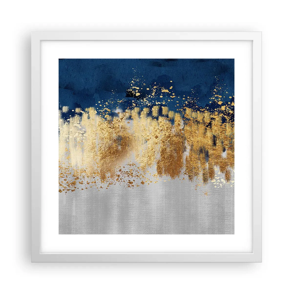 Plakát v bílém rámu - Moderní kompozice s jiskrou - 40x40 cm