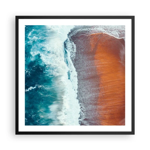 Plakát v černém rámu - Dotek oceánu - 60x60 cm