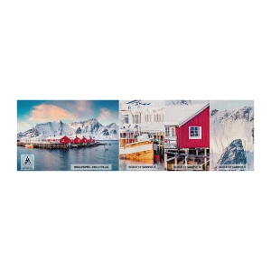 Vzor Fototapety Premium Canvas - Severní útočiště - Krajina, Norsko, Lofoty - 100x30 cm