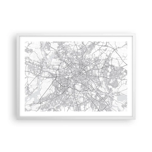 Plakát v bílém rámu - Květ Berlína - 70x50 cm