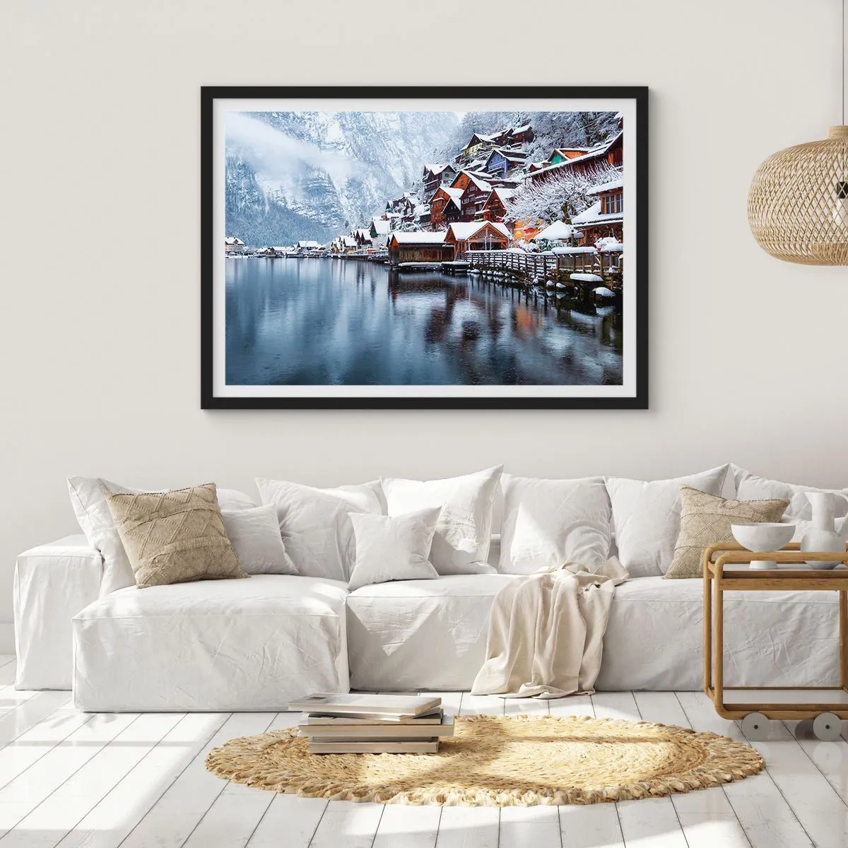 Plakát v černém rámu - V zimní dekoraci - 70x50 cm