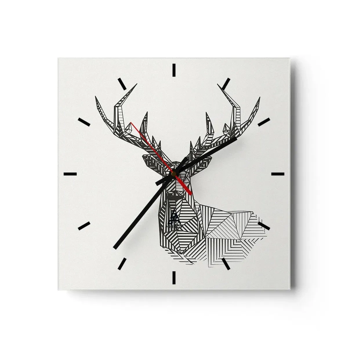 Nástěnné hodiny - Jelen v kubistickém stylu - 30x30 cm
