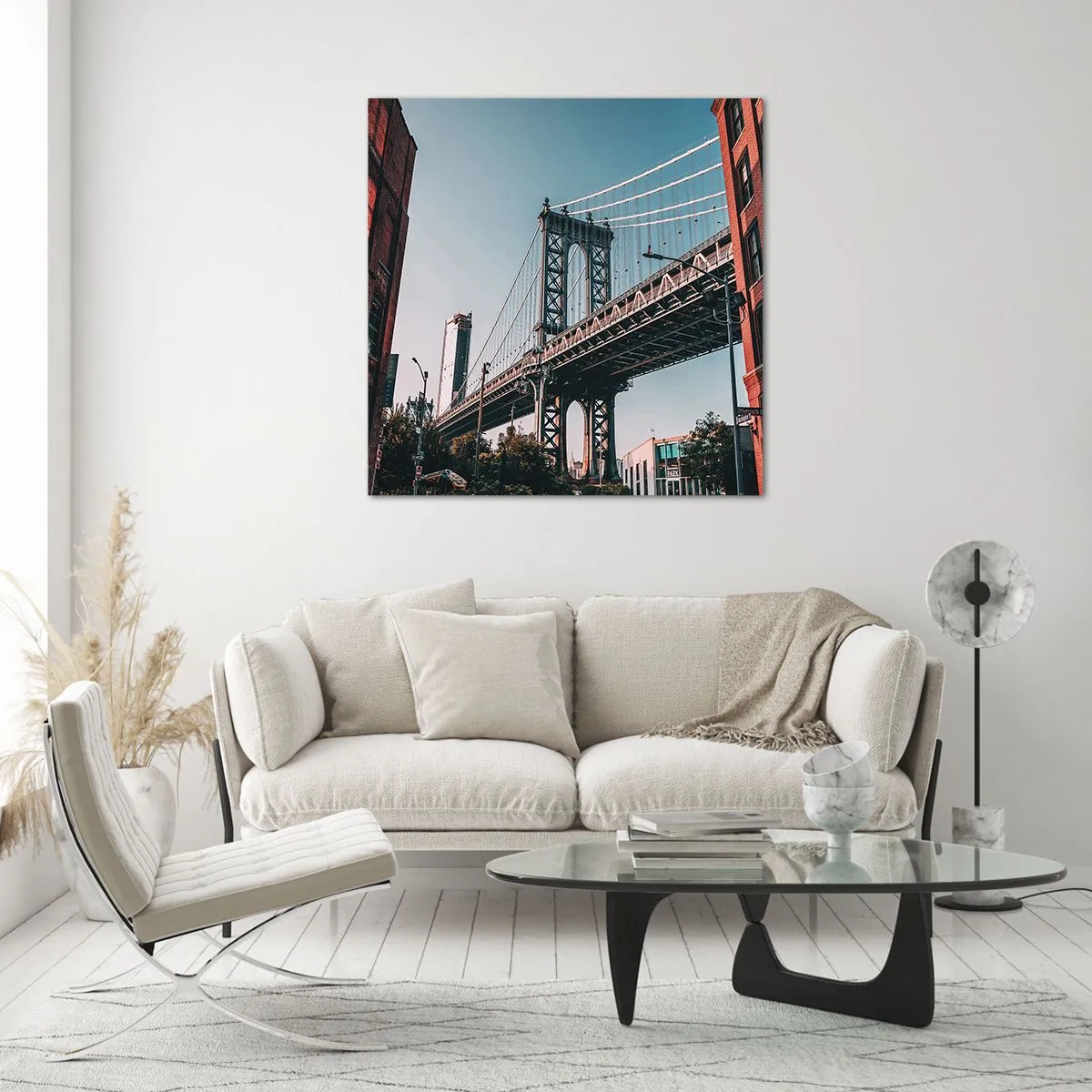 Obraz na skle - Nad vlnami města - 70x70 cm