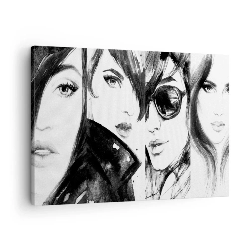 Obraz na plátně - Stylové portréty žen v monochromatických tónech - 70x50cm - Znásobená krása - Moderní nástěnná dekorace do obývacího pokoje a ložnice ARTTOR