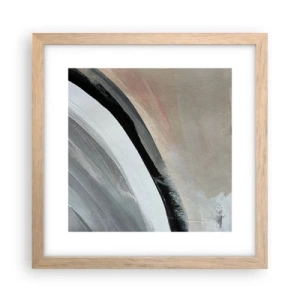 Plakát v rámu světlý dub - Kompozice: černý a šedý oblouk - 30x30 cm