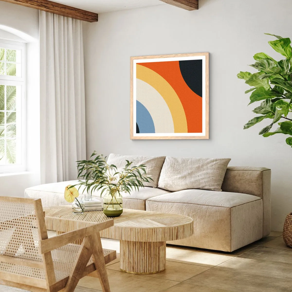 Plakát v rámu světlý dub - K sobě samému - 40x40 cm