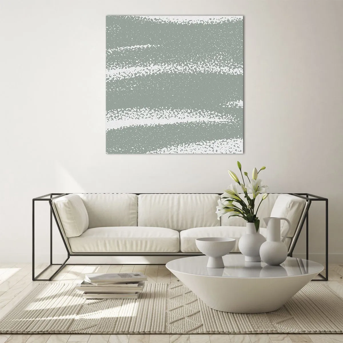 Obraz na skle - Abstrakce v zimním stylu - 70x70 cm