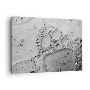 Obraz na plátně - Černobílý bublinový vzor v minimalistickém stylu - 70x50cm - Stopa po zpěněném - Moderní nástěnná dekorace do obývacího pokoje a ložnice ARTTOR