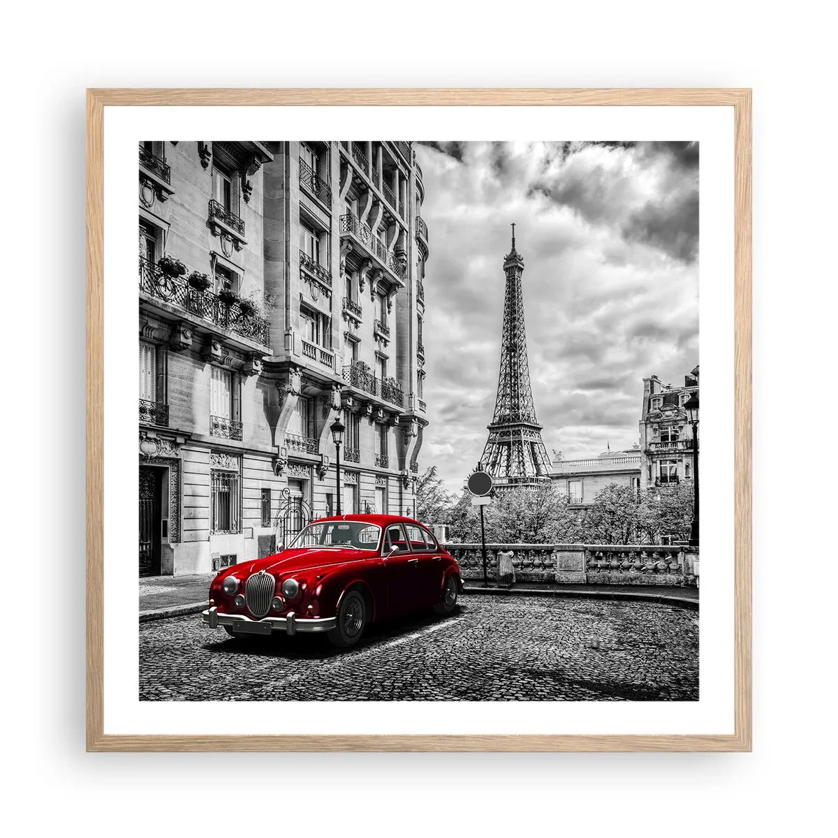 Plakát v rámu světlý dub - Dravec ve městě - 60x60 cm