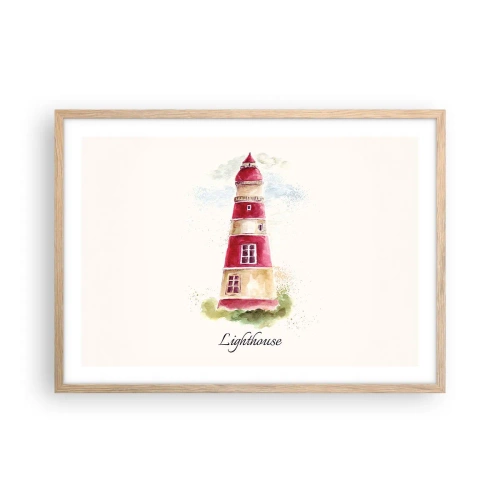 Plakát v rámu světlý dub - Tady je vždy počasí - 70x50 cm