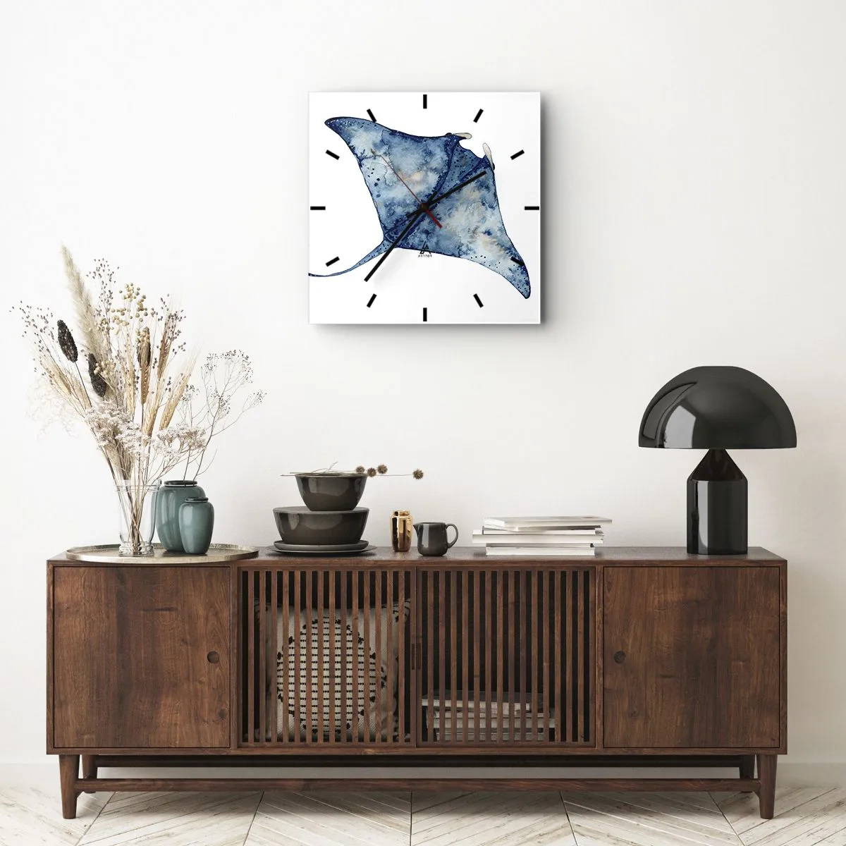Nástěnné hodiny - Život v modři - 40x40 cm