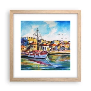 Plakát v rámu světlý dub - Duhové odpoledne - 30x30 cm