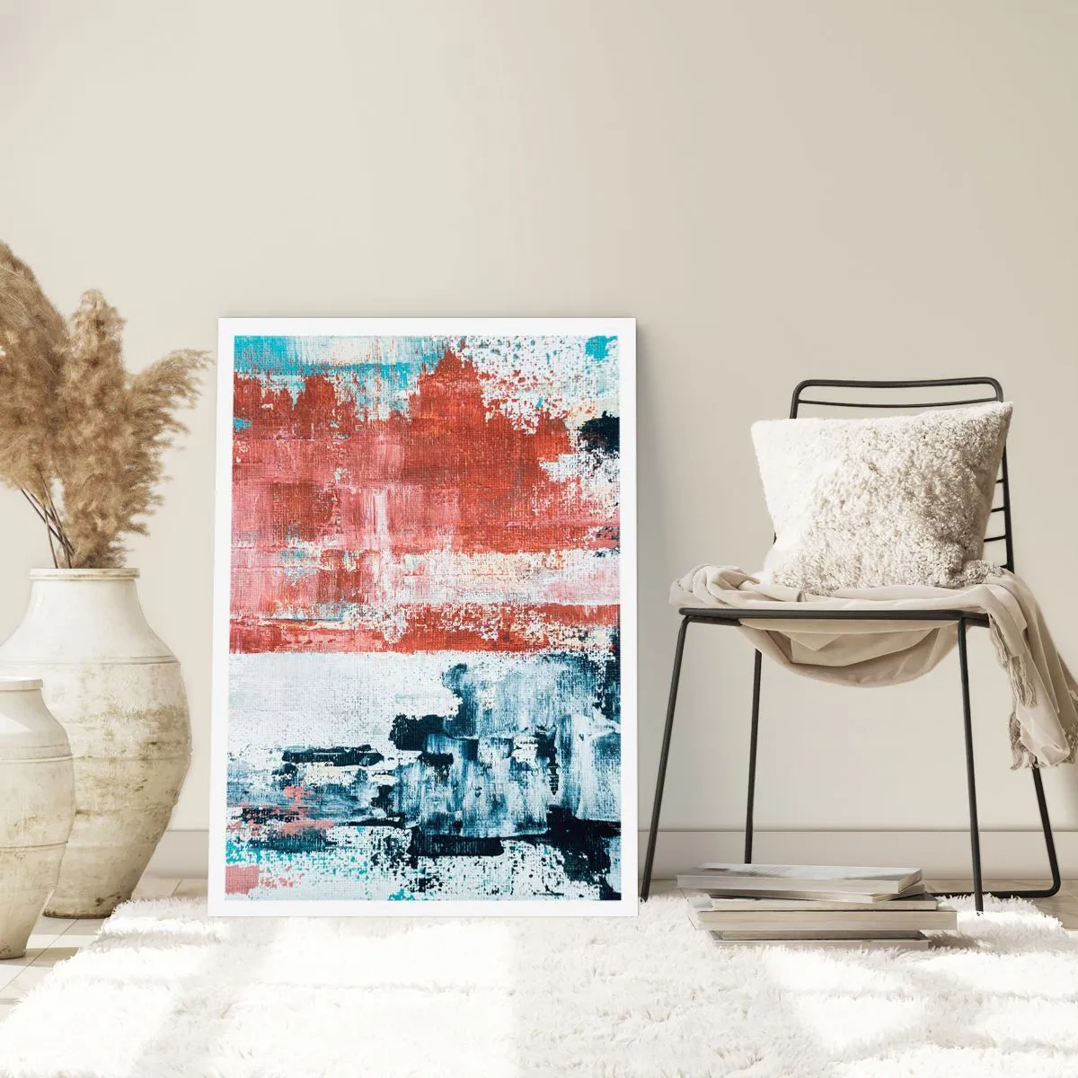 Plakát - Abstraktní půl na půl - 50x70 cm