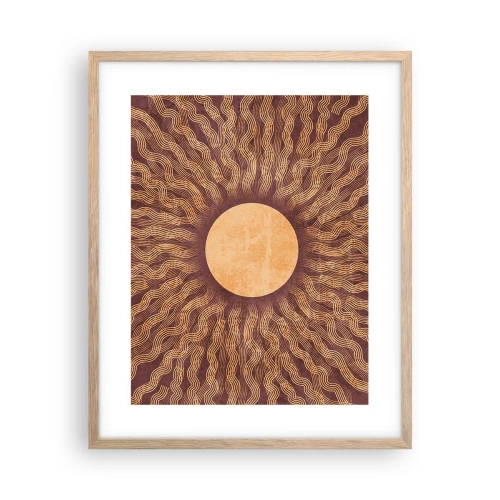 Plakát v rámu světlý dub - Ikona slunce - 40x50 cm