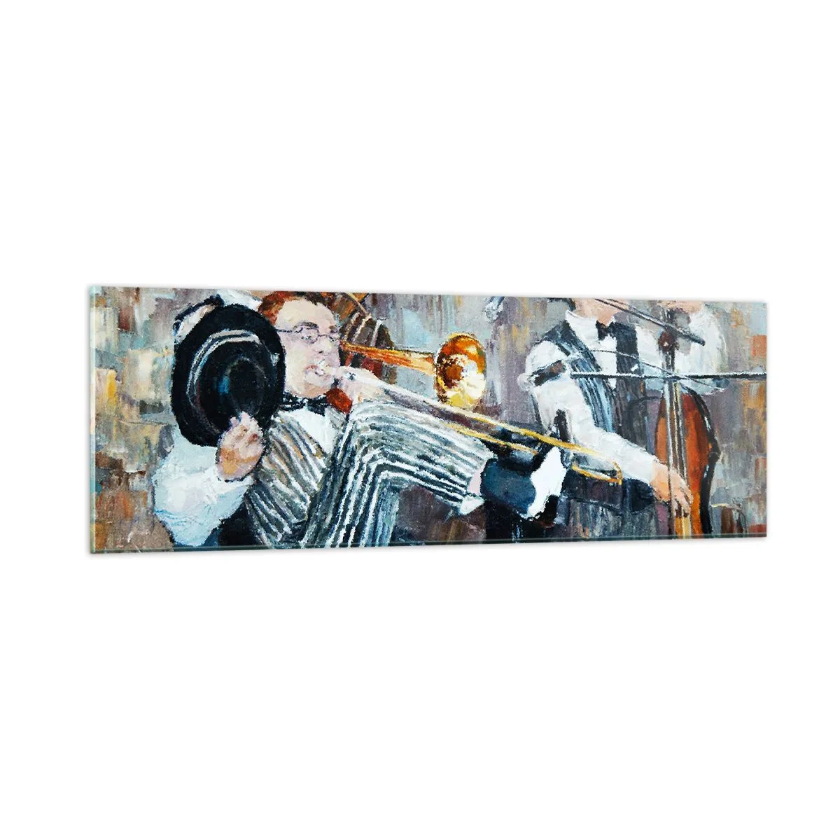 Obraz na skle - Celý tento jazz - 90x30 cm
