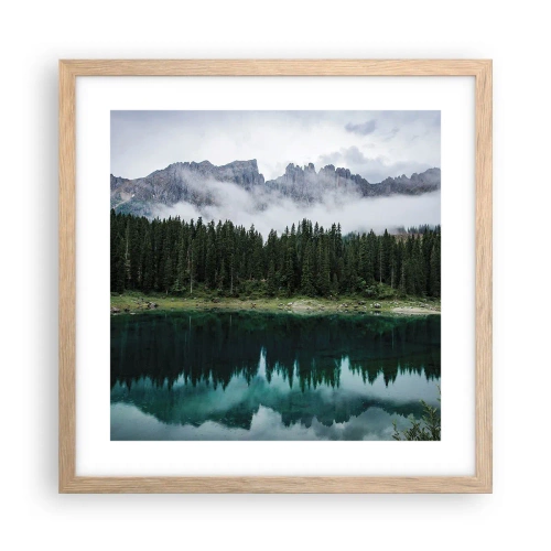 Plakát v rámu světlý dub - Tiše, tiše, neprobuďme spící vodu…. - 40x40 cm